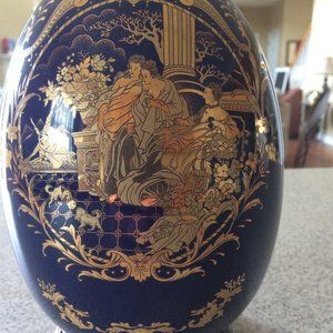Limoges Cobalt and Gold Egg